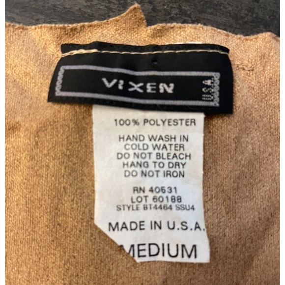 Vixen Vtg 90's Southwest Native American Faux Suede Feather Sleeveless Top Sz M - Picture 11 of 11